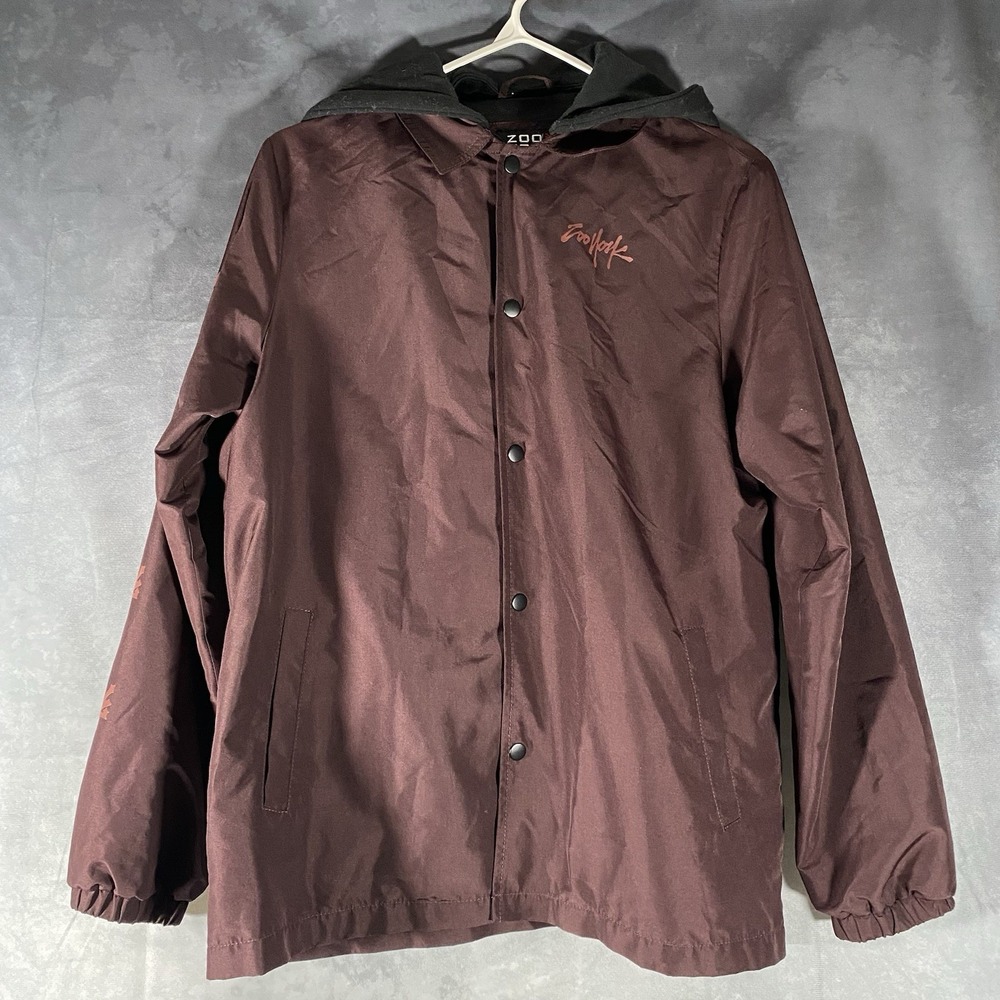 Zoo York Jacket Youth XL 16 Purple Snap‎ Closure Removable Hood Lightweight